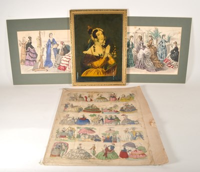 Lot 713 - 19TH CENTURY PARISIAN FASHION PRINTS AND VICTORIAN PRINT