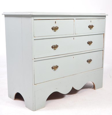 Lot 710 - 19TH CENTURY LIGHT BLUE PAINTED CHEST OF DRAWERS
