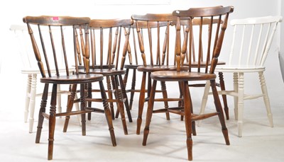 Lot 709 - NINE EARLY 20TH CENTURY BEECH PENNY CHAIRS