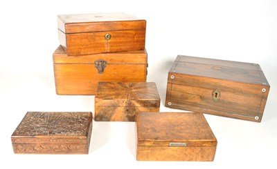Lot 221 - COLLECTION OF 19TH / 20TH CENTURY WOODEN LIDDED BOXES