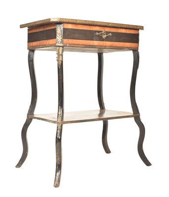 Lot 453 - NAPOLEON III 19TH CENTURY WALNUT & EBONISED INLAID VANITY TABLE
