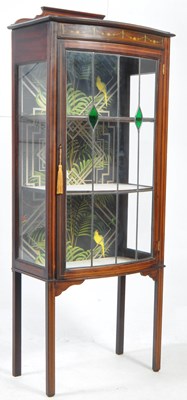 Lot 703 - EDWARDIAN MAHOGANY INLAID DISPLAY CABINET