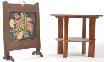 Lot 707 - EARLY 20TH CENTURY COFFEE TABLE & FIRESCREEN