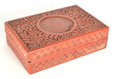 Lot 239 - EARLY 20TH CENTURY CHINESE RED LACQUER BOX