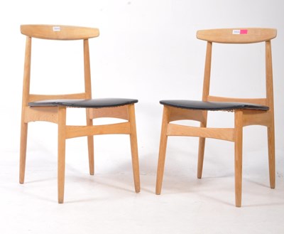 Lot 589 - PAIR OF MID CENTURY RETRO TEAK DANISH CHAIRS