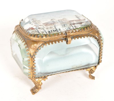 Lot 245 - EARLY 20TH CENTURY GLASS LIDDED BOX