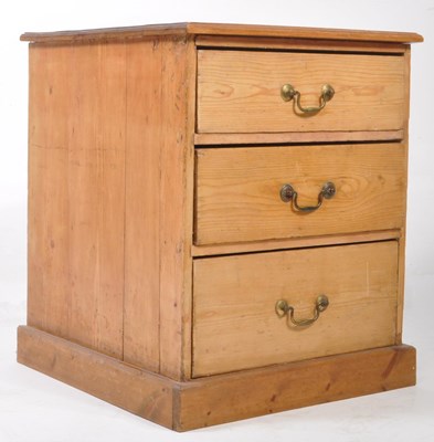Lot 745 - VICTORIAN 19TH CENTURY PINE PEDESTAL CHEST OF DRAWERS