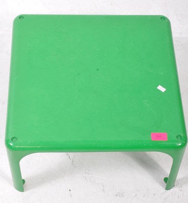 Lot 584 - 1960S VICO MAGISTRETTI LOW GREEN TABLE WITH FOLDING CHAIR STOOL