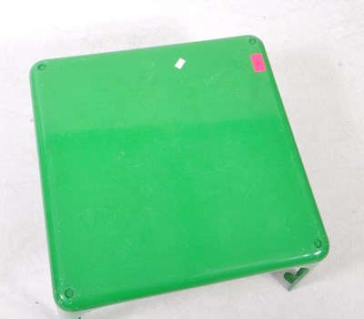 Lot 584 - 1960S VICO MAGISTRETTI LOW GREEN TABLE WITH FOLDING CHAIR STOOL