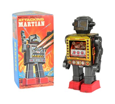 Lot 595 - TINPLATE TOYS - VINTAGE JAPANESE HORIKAWA ATTACKING MARTIAN