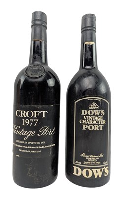 Lot 203 - TWO VINTAGE PORT BOTTLES TO INCLUDE CROFT 1977 & ANOTHER