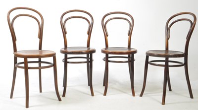 Lot 593 - SET OF FOUR BENTWOOD THONET STYLE CHAIRS