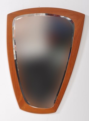 Lot 596 - BRITISH MODERN DESIGN - ATOMIC TEAK FRAME WALL MIRROR