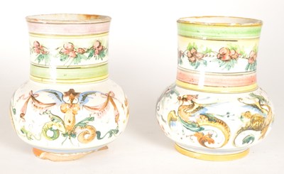 Lot 24 - TWO 19TH CENTURY FRENCH FAIENCE VASES