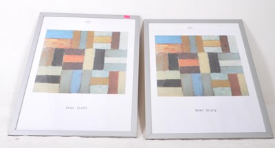 Lot 613 - SEAN SCULLY - TWO MODERNIST FRAMED AND GLAZED PRINTS