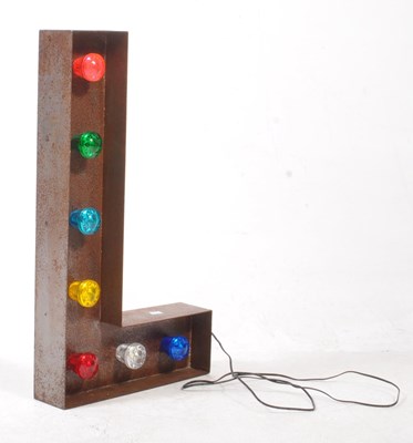 Lot 615 - MID CENTURY INDUSTRIAL FAIRGROUND L SHAPE LIGHT