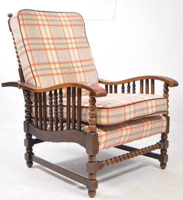 Lot 698 - ARTS & CRAFTS BOBBIN TURNED LOUNGE ARMCHAIR