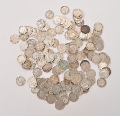 Lot 468 - LARGE COLLECTION OF SILVER THREEPENCE COINS