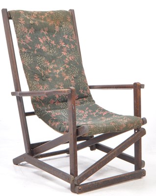 Lot 647 - EARLY 20TH CENTURY ARTS & CRAFTS FOLDING STEAMER CHAIR