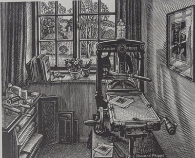 Lot 52 - HOWARD PHIPPS (BRITISH B.1954) - PRINT ROOM, 1988