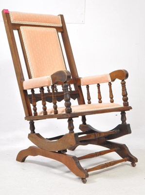 Lot 692 - EARLY 20TH CENTURY BOSTON ROCKING CHAIR