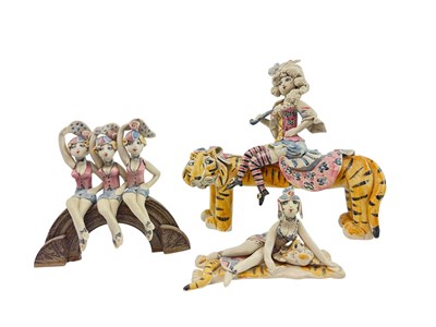 Lot 190 - HILARY BROCK STUDIO - COLLECTION OF THREE BISQUE CERAMIC FIGURINES