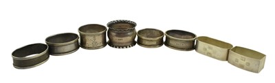 Lot 95 - COLLECTION OF 8 HALLMARKED SILVER NAPKIN RINGS