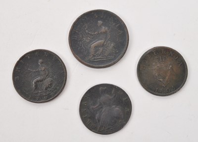 Lot 463 - 1733 GEORGE II HALFPENNY & OTHER COINS