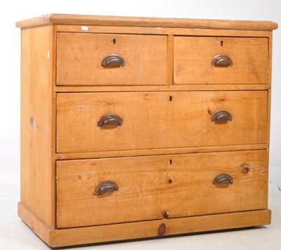 Lot 639 - VICTORIAN 19TH CENTURY PINE CHEST OF DRAWERS