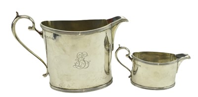 Lot 3 - TWO GEORGE V HALLMARKED SILVER MILK JUGS / CREAMER JUGS