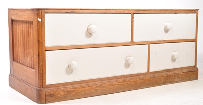 Lot 637 - 19TH CENTURY PAINTED PINE LOW CHEST OF DRAWERS