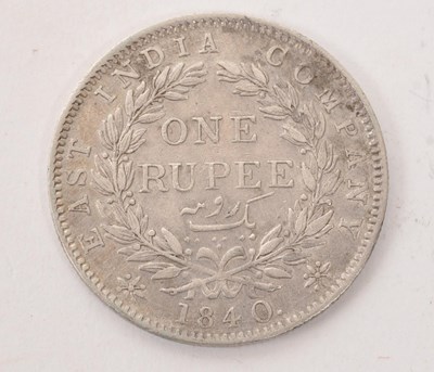 Lot 462 - 1840 QUEEN VICTORIA ONE RUPEE COIN