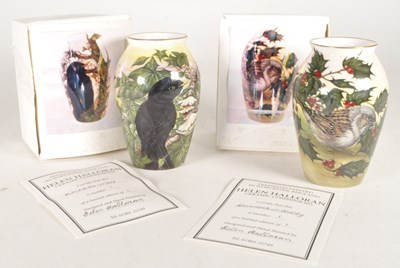 Lot 41 - HELEN HALLORAN - TWO LATE 20TH CENTURY CERAMIC HAND PAINTED VASES