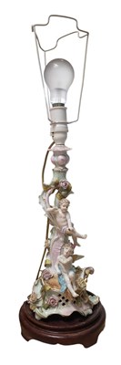 Lot 199 - 20TH CENTURY GERMAN PORCELAIN TABLE LAMP