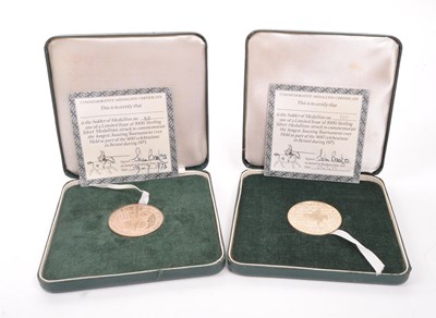 Lot 458 - BRISTOL JOUSTING TOURNAMENT - TWO 1973 SILVER MEDALLIONS