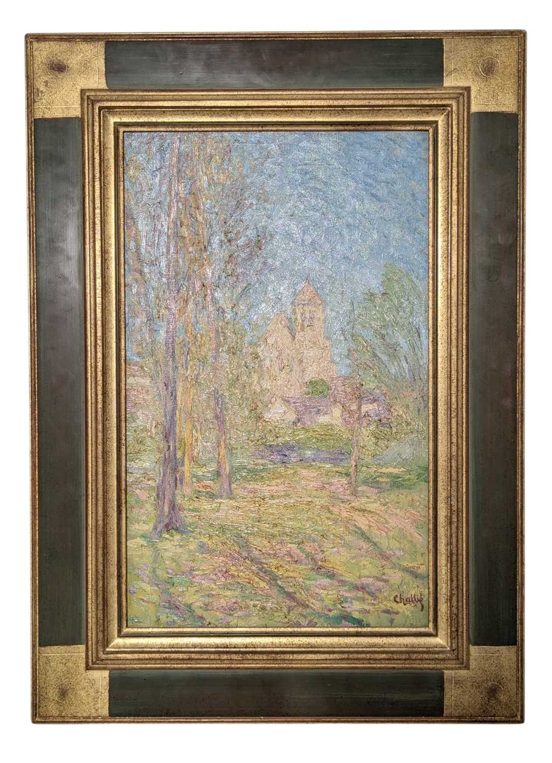 Lot 325 - JEAN LAURENT CHALLIE (1880-1943) - L'EGLISE DE MORET-SUR-LOING - OIL ON CANVAS
