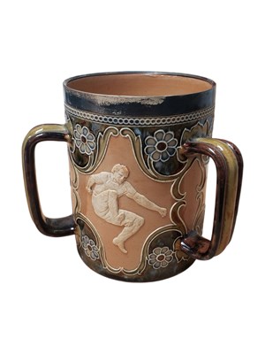 Lot 112 - ELEANOR TOSEN FOR DOULTON LAMBETH - LATE 19TH CENTURY LOVING CUP