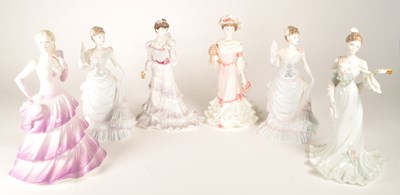Lot 46 - COALPORT - COLLECTION OF SIX PORCELAIN LADY FIGURINES