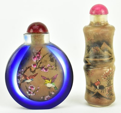 Lot 128 - COLLECTION OF FOUR GLASS SNUFF BOTTLES 四件二十世纪玻璃鼻烟壶