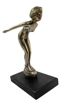 Lot 72 - VINTAGE EARLY 20TH CENTURY CHROMED CAST METAL SPEED NYMPH MASCOT