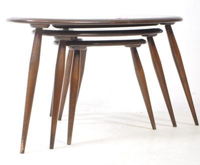 Lot 812 - ERCOL - MID CENTURY PEBBLE NEST OF TABLES