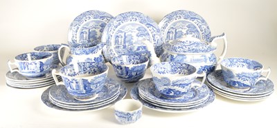 Lot 58 - SPODE - 20TH CENTURY ITALIAN BLUE AND WHITE EARTHENWARE TEA SERVICE