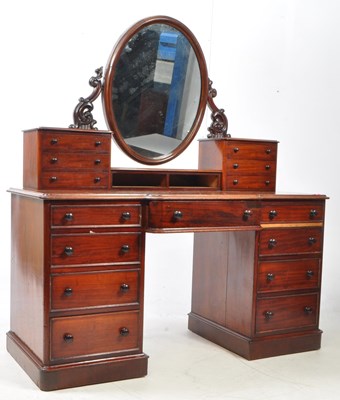 Lot 1049 - 19TH CENTURY VICTORIAN MAHOGANY DRESSING TABLE
