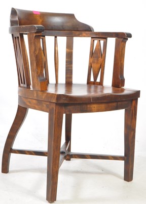 Lot 1046 - EARLY 20TH CENTURY MAHOGANY CAPTAIN'S OFFICE DESK CHAIR