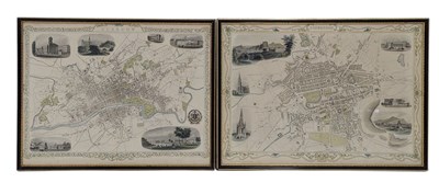 Lot 506 - AFTER H. WINKLES - 1851 GLASGOW & EDINBURGH COLOURED CITY PLANS MAPS