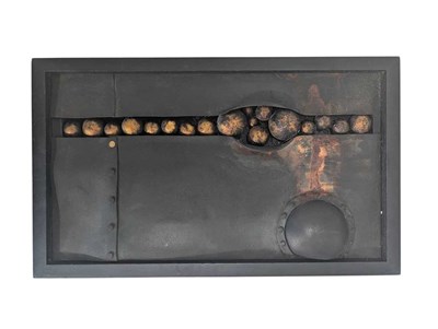Lot 109 - CONTEMPORARY BRUTALIST 3D MIXED MEDIA WALL ART PANEL
