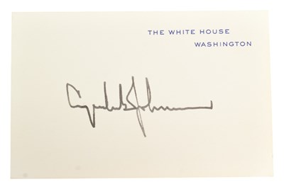 Lot 159 - PRESIDENTS - LYNDON B. JOHNSON - AUTOGRAPH ON WHITE HOUSE CARD