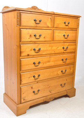 Lot 1028 - VINTAGE 20TH CENTURY LARGE PINE CHEST OF DRAWERS