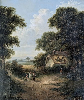 Lot 406 - MANNER OF / CIRCLE OF MYLES BIRKET FOSTER - 19TH CENTURY OIL ON CANVAS LANDSCAPE