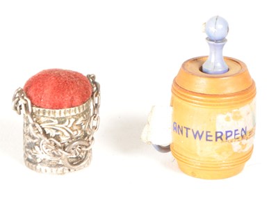 Lot 260 - EARLY 20TH CENTURY TAPE MEASURE & PIN CUSHION